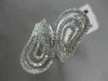 ESTATE LARGE 1.18CT DIAMOND 14KT WHITE GOLD 3D OPEN FILIGREE MULTI WAVE FUN RING