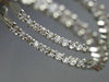 ESTATE LARGE 3.50CT DIAMOND 14K WHITE GOLD 3D CLASSIC DOUBLE SIDED HOOP EARRINGS