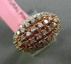 ESTATE LARGE 1.51CT DIAMOND 18KT WHITE & ROSE GOLD 3D WEDDING ANNIVERSARY RING