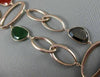 ESTATE 14KT ROSE GOLD 3D 2 ROW LINK MULTI COLOR QUARTZ BY THE YARD FUN BRACELET