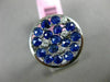 ESTATE WIDE 2.10CT DIAMOND & AAA SAPPHIRE 14K WHITE GOLD 3D CIRCULAR ETOILE RING