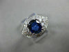 ANTIQUE WIDE 2.19CT DIAMOND & AAA SAPPHIRE 14K WHITE GOLD ENGAGEMENT RING #18361