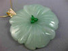 ESTATE EXTRA LARGE AAA JADE 14K YELLOW GOLD 3D HANDCRAFTED FLOWER PENDANT #26192