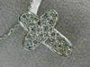 ANTIQUE .40CT ROUND DIAMOND 14KT WHITE GOLD CLASSIC FLOATING CROSS PENDANT #1894
