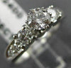 ESTATE WIDE .86CT ROUND DIAMOND 14KT WHITE GOLD 3 STONE ENGAGEMENT RING #22944