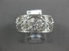 ANTIQUE .42CT DIAMOND 14KT WHITE GOLD 3D FLOWER FILIGREE ETERNITY RING #22243