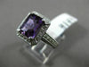 ESTATE 2.9CT DIAMOND & AAA AMETHYST 14K WHITE GOLD FILIGREE HALO ENGAGEMENT RING