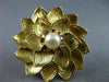 ANTIQUE LARGE .24CT GARNET & PEARL 14KT YELLOW GOLD FLOWER FILIGREE BROOCH 20413