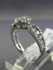 ESTATE 1.32CT DIAMOND 14KT WHITE GOLD 3D CLUSTER FLOWER ENGAGEMENT PROMISE RING