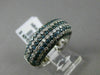 ESTATE WIDE 2.52CT WHITE BLUE DIAMOND 14KT WHITE GOLD MULTI ROW ANNIVERSARY RING