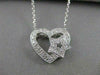 ANTIQUE DIAMOND FILIGREE HEART STAR 18K WHITE GOLD PENDANT + CHAIN
