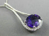 ESTATE X LARGE 4.69CT DIAMOND & AAA AMETHYST 14KT WHITE GOLD PEAR SHAPE PENDANT