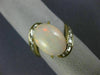 ESTATE LARGE 6.20CT CZ & AAA OPAL 14KT YELLOW GOLD 3D OVAL CRISS CROSS RING