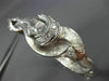 ANTIQUE WIDE .22CT OLD MINE DIAMOND 14KT WHITE GOLD SWIRL BANGLE BRACELET #22146