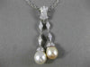 ESTATE .75CT DIAMOND & AAA SOUTH SEA PEARL 14KT WHITE GOLD LARIAT PENDANT #22110