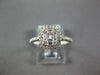 ESTATE .50CT DIAMOND 18KT WHITE GOLD ROUND & BAGUETTE CLUSTER SQUARE HALO RING