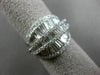 ESTATE LARGE 3.08CT ROUND & BAGUETTE DIAMOND 18KT WHITE GOLD MULTI ROW DOME RING