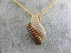 1.36CT WHITE & ORANGE DIAMOND 18KT ROSE GOLD 3D MULTI ROW PAVE WAVE FUN PENDANT