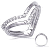 ESTATE WIDE .28CT DIAMOND 14KT WHITE GOLD 3D DOUBLE V BUTTERFLY FUN RING
