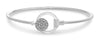 ESTATE .16CT DIAMOND 14KT WHITE GOLD 3D CLUSTER LOVE KNOT BUCKLE BANGLE BRACELET