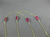 ESTATE LONG 20.83CT RUBIES 14KT YELLOW GOLD 3D MARQUISE SHAPE TIN TOP NECKLACE