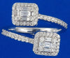 WIDE .73CT DIAMOND 18K WHITE GOLD 3D ROUND & BAGUETTE INVISIBLE CRISS CROSS RING