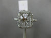 LARGE .72CT DIAMOND 14KT WHITE GOLD EMERALD CUT HALO SEMI MOUNT ENGAGEMENT RING