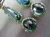 ESTATE LARGE 26.85CT DIAMOND TSAVORITE & TOPAZ 14KT ROSE & BLACK GOLD EARRINGS