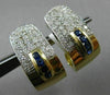 ESTATE EXTRA LARGE 2.69CT DIAMOND & SAPPHIRE 14KT GOLD UMBRELLA CLIP ON EARRINGS