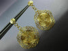 ESTATE LARGE 14KT YELLOW GOLD 3D FLOWER FILIGREE LOVE HANGING EARRINGS #21557
