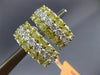 ESTATE WIDE 5.22CT WHITE & FANCY YELLOW DIAMOND 18KT 2 TONE GOLD 3 ROW EARRINGS