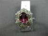 LARGE 1.89CT DIAMOND & AAA OVAL PINK TOURMALINE 14KT WHITE GOLD ENGAGEMENT RING
