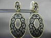 ESTATE EXTRA LARGE 1.20CT DIAMOND 14KT TWO TONE GOLD FILIGREE HANGING EARRINGS