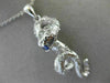 ESTATE LARGE .31CT DIAMOND & AAA SAPPHIRE 14KT WHITE GOLD SNAKE FLOATING PENDANT