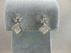 ESTATE 1.02CTW PRINCESS DIAMOND 14K WHITE GOLD HANGING EARRINGS F/G VVS/VS #3553