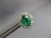 LARGE 2.43CT DIAMOND & AAA COLUMBIAN EMERALD 18KT WHITE GOLD OVAL STUD EARRINGS