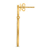 .84CT DIAMOND 14KT YELLOW GOLD ROUND & BAGUETTE RECTANGULAR BAR HANGING EARRINGS