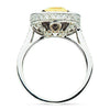 LARGE 2.92CT WHITE & FANCY YELLOW DIAMOND 18KT TWO TONE GOLD 3D ANNIVERSARY RING