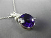 ESTATE 2.39CT DIAMOND & AAA AMETHYST 14K WHITE GOLD 3D OVAL BOW FLOATING PENDANT