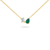 .66CT DIAMOND & AAA EMERALD 14K YELLOW GOLD 3D PEAR SHAPE & EMERALD CUT NECKLACE