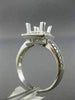 ESTATE .35CT DIAMOND 14K WHITE GOLD SQUARE HALO SEMI MOUNT ENGAGEMENT RING #2870