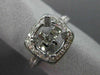 ESTATE WIDE .36CT DIAMOND 14K WHITE GOLD 3D SQURE HALO SEMI MOUNT ENGAGMENT RING