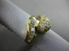 ESTATE WIDE .90CT ROUND & BAGUETTE DIAMOND 14K YELLOW GOLD 3D INFINITY LOVE RING