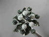 ESTATE EXTRA LARGE 4.65CT WHITE & BLACK DIAMOND 14KT WHITE GOLD 3D FLOWER RING