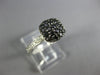 ESTATE .77CT WHITE & BLACK DIAMOND 14KT WHITE GOLD 3D CLUSTER SQUARE FUN RING