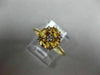 ESTATE .65CT ROUND DIAMOND & AAA OVAL CITRINE 14K YELLOW GOLD FLOWER SQUARE RING