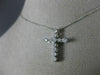 ESTATE .25CT DIAMOND 14KT WHITE GOLD 3D ROUND CLASSIC FLOATING CROSS PENDANT