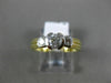 ESTATE .60CT DIAMOND 14KT TWO TONE GOLD 3 STONE SEMI BEZEL ENGAGEMENT RING #1541