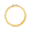 WIDE .25CT DIAMOND 14K YELLOW GOLD ROUND & BAGUETTE SQUARE HALO TRIPLE BAND RING