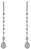 .89CT DIAMOND 14KT WHITE GOLD 3D CLASSIC BY THE YARD TEAR DROP HANGING EARRINGS